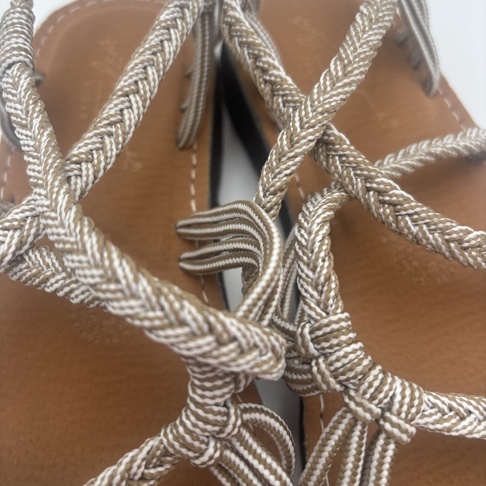 Vineyard Vines Flow Womens 10 Beige Braid/Knot Straps Handmade Comfort Sandals - Picture 8 of 8
